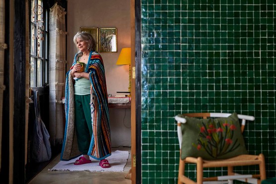 Woman resting indoors