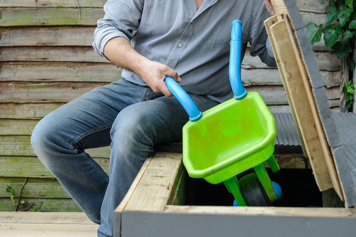 Outdoor bench with storage. Jason Ingram