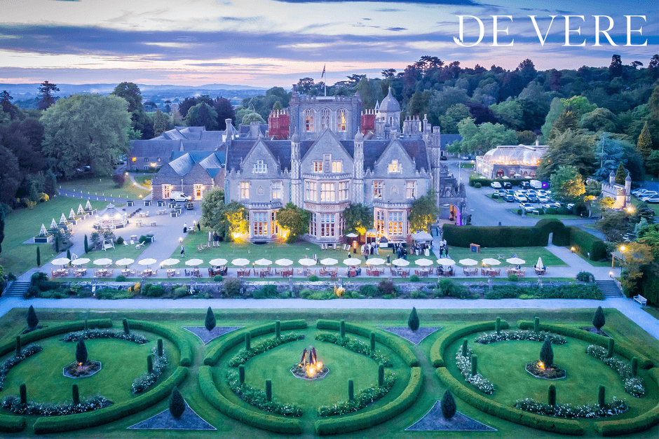 De Vere Tortworth hall and gardens from above